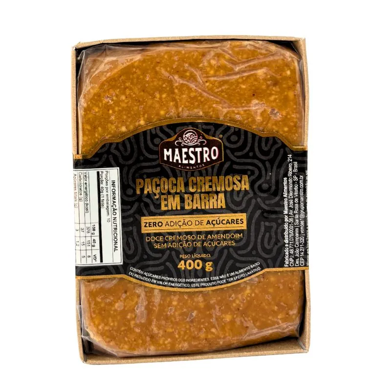 Paçoca Cremosa em Barra Zero 400g